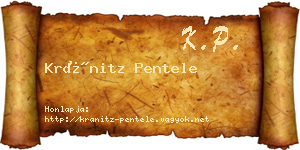 Kránitz Pentele névjegykártya